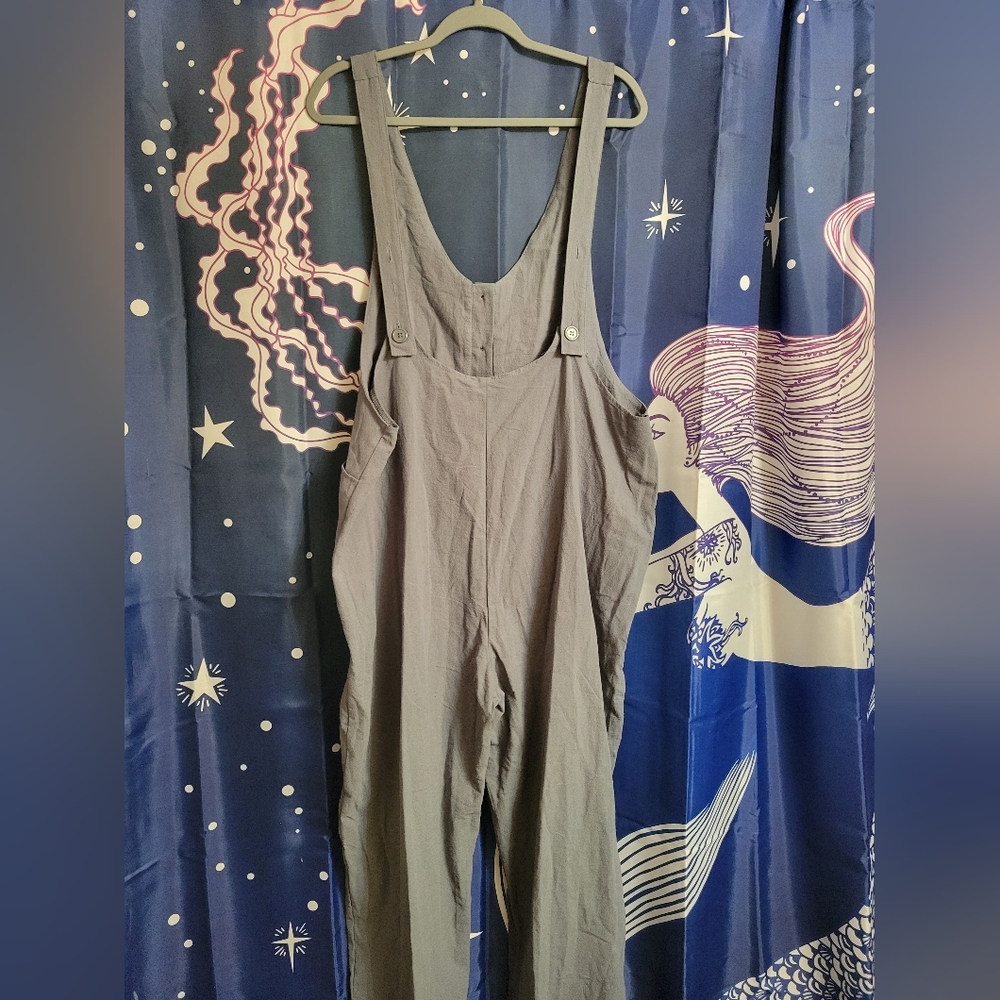 Amazon Sleeveless Button-Front Jumpsuit in Gray - Picture 4 of 10